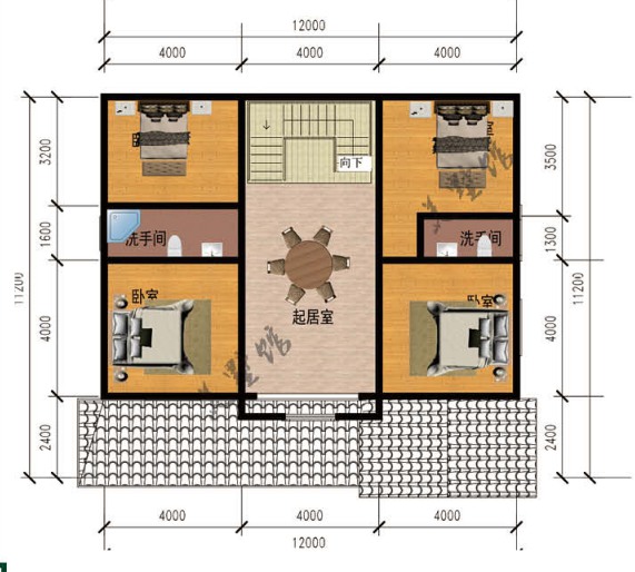 這款款平價輕鋼別墅,撐起農村的場子(圖3) 二層平面圖