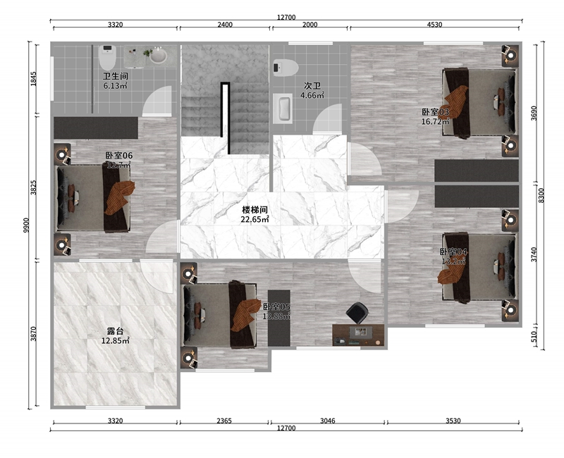 二層地中海輕鋼別墅戶(hù)型+建房配置表【睿婕版權(quán)戶(hù)型】(圖3) 睿婕輕鋼別墅