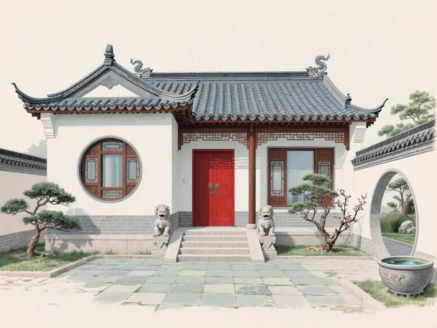 中式古典風(fēng)格輕鋼別墅